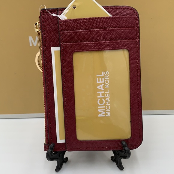 MICHAEL KORS SMALL TOP ZIP COINPOUCH WITH ID CARD MULBERRY COLOR - Picture 6 of 16